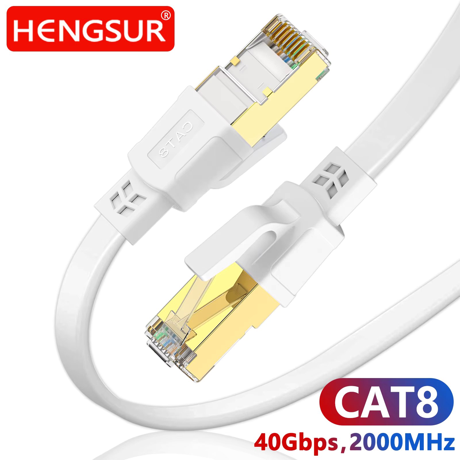 5M 10M 15M 20M 30M Ethernet Cable Cat 8 40Gbps 2000MHz High Speed Rj45 Internet Network Cable Shielded Lan Cord Cat8 Patch Cable