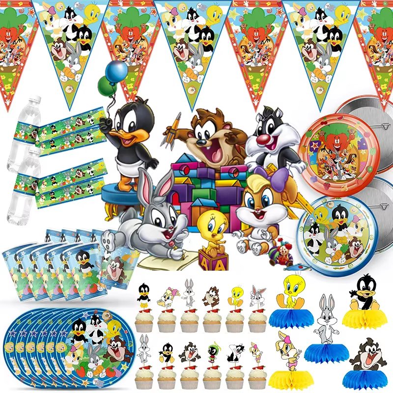 Beast Kingdom Baby Bugs Bunny Kids Birthday Party Supplies Paper Plate Napkin Banner Balloon for Baby Shower  Theme Party Decora