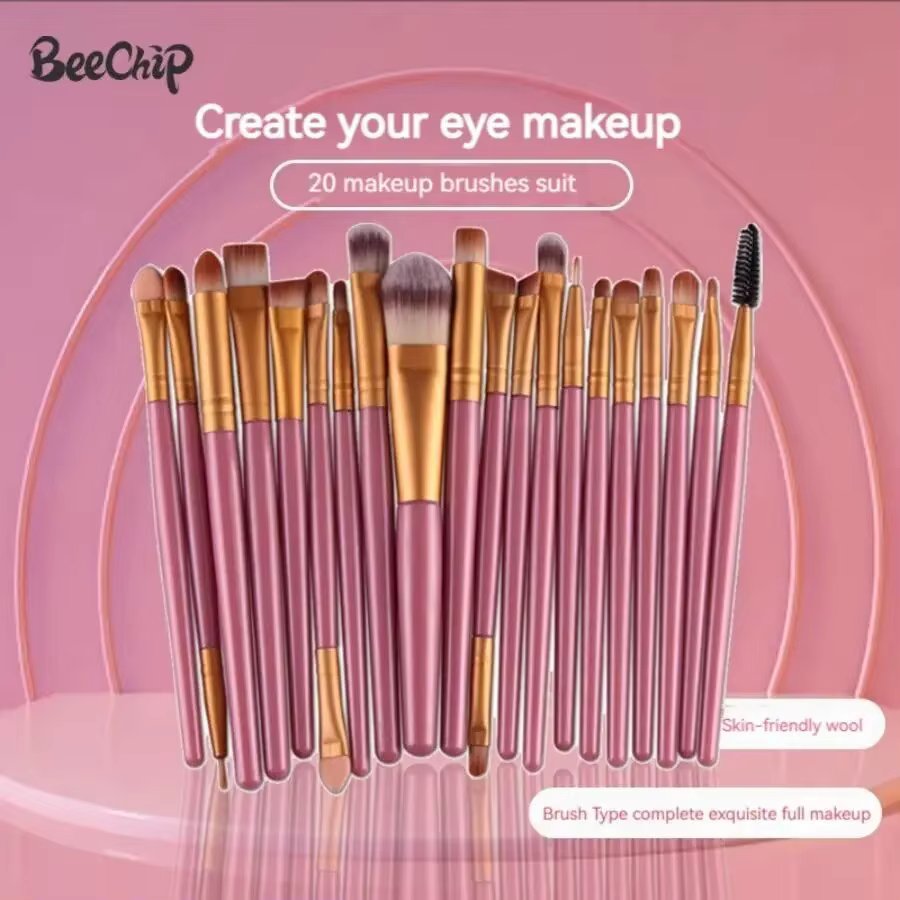 20pcs Makeup Brushes Portable Blush Brush Eyeshadow Brush Loose Powder Brush Beginner Complete Set Of Beauty Tools