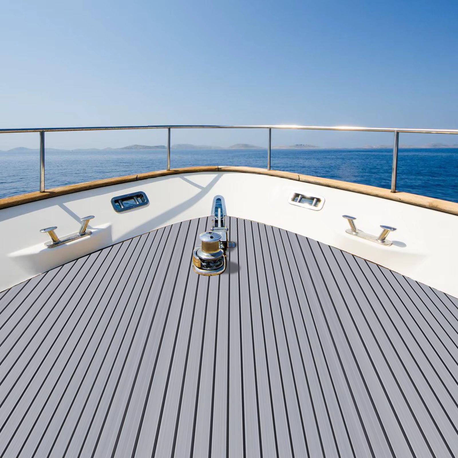 240cm×90cm EVA Foam Teak Floor Mat for Boat Decks RV Yachts Self-Adhesive Pad Water-proof Non-slip Cuttable Mat