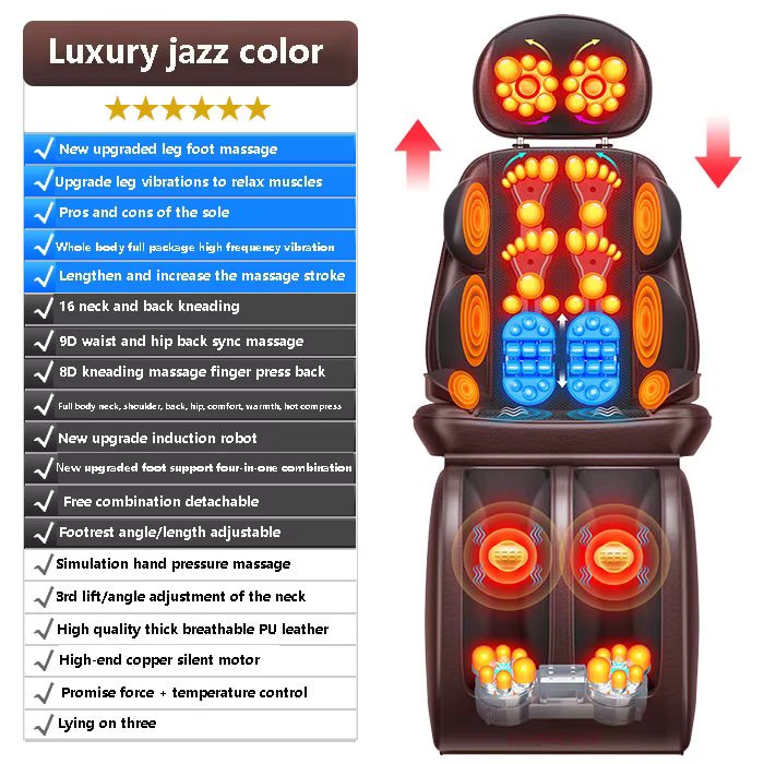 Cervical Vertebra Massager Neck Waist Back Shoulder Multi-Functional Whole Body Vibration Massage Chair Cushion Household