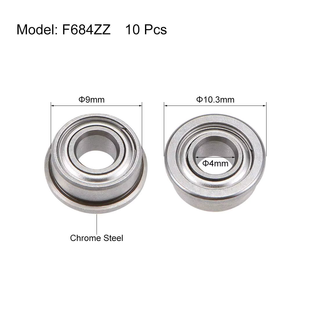 10pcs Flange Ball Bearing F604ZZ F623ZZ F624ZZ F625ZZ F684ZZ F688ZZ F695ZZ 3D Printers Parts Deep Groove Pulley Wheel Bearings