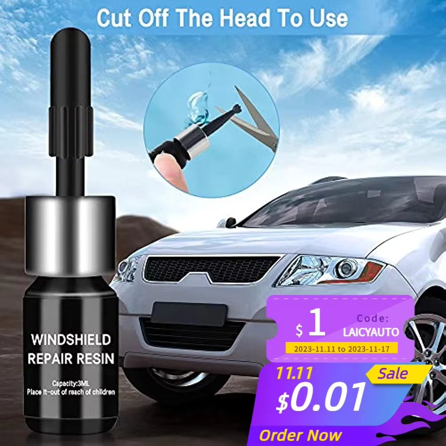 LAICY 2PCS Windshield Repair Kit for Glass Automotive Glass Nano DIY Windscreen Tool for Fixing Chips Cracks Front Window Repair
