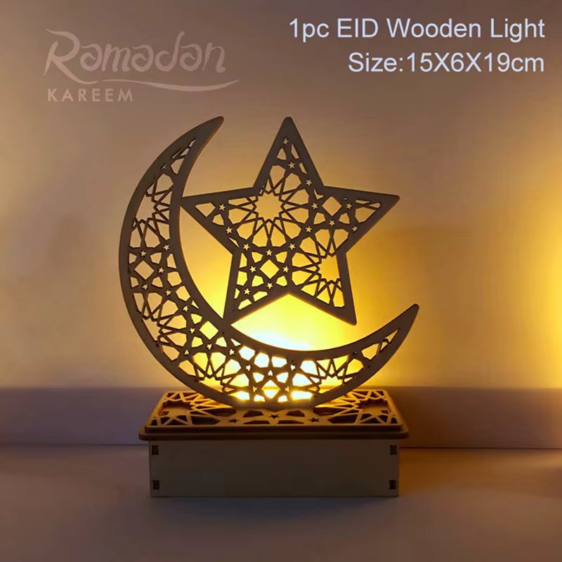EID Mubarak Wooden Pendant Ramadan Decoration For Home Islamic Muslim Party Decor EID Gifts Abaya AL Adha Kareem