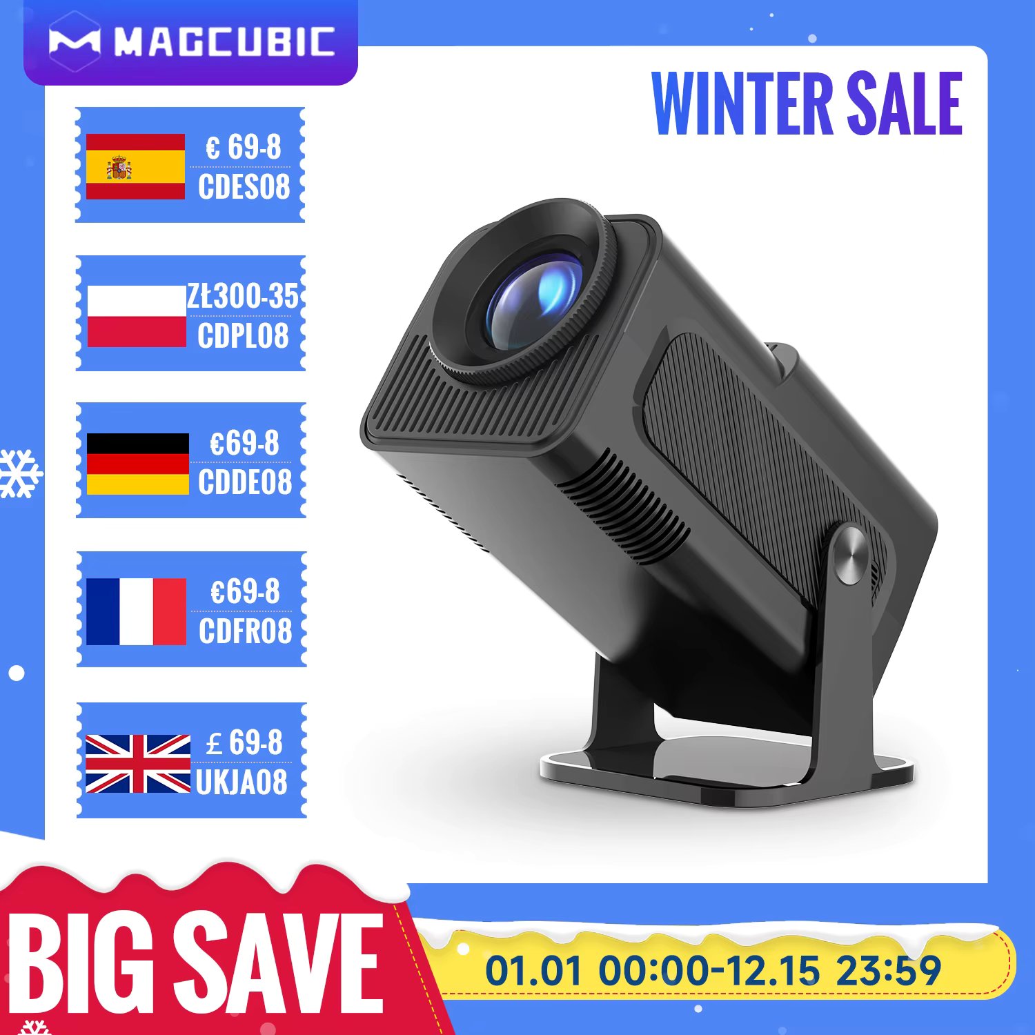 Magcubic 4K Android 11 Projector Native 1080P 390ANSI HY320 Dual Wifi6 BT5.0 1920*1080P Cinema portable Projetor upgrated HY300