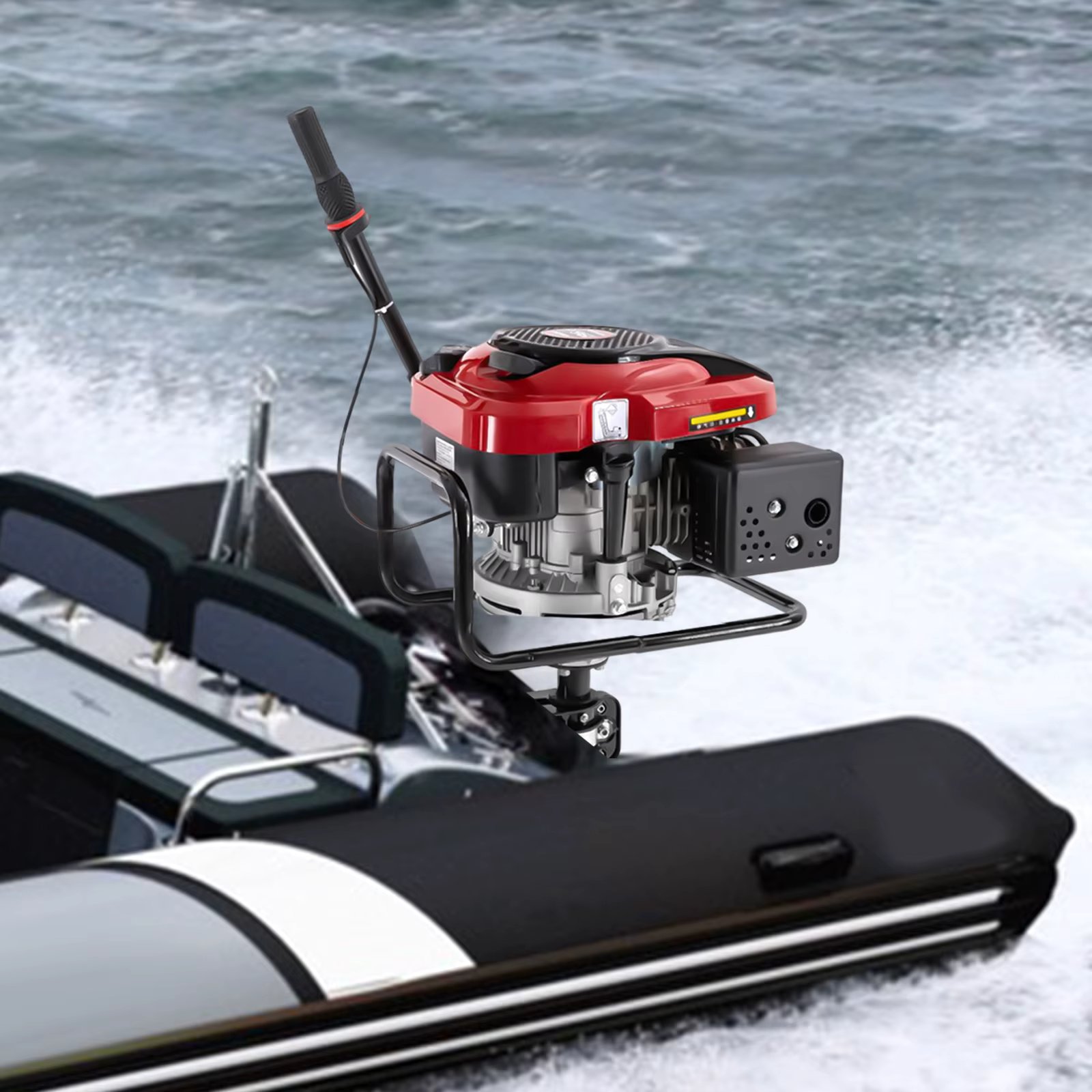 Heavy Duty Outboard Motor 8 HP 4 Stroke Fishing Boat Engine Air-Cooled TCI System 196cc Gasoline Boat Accessories Marine