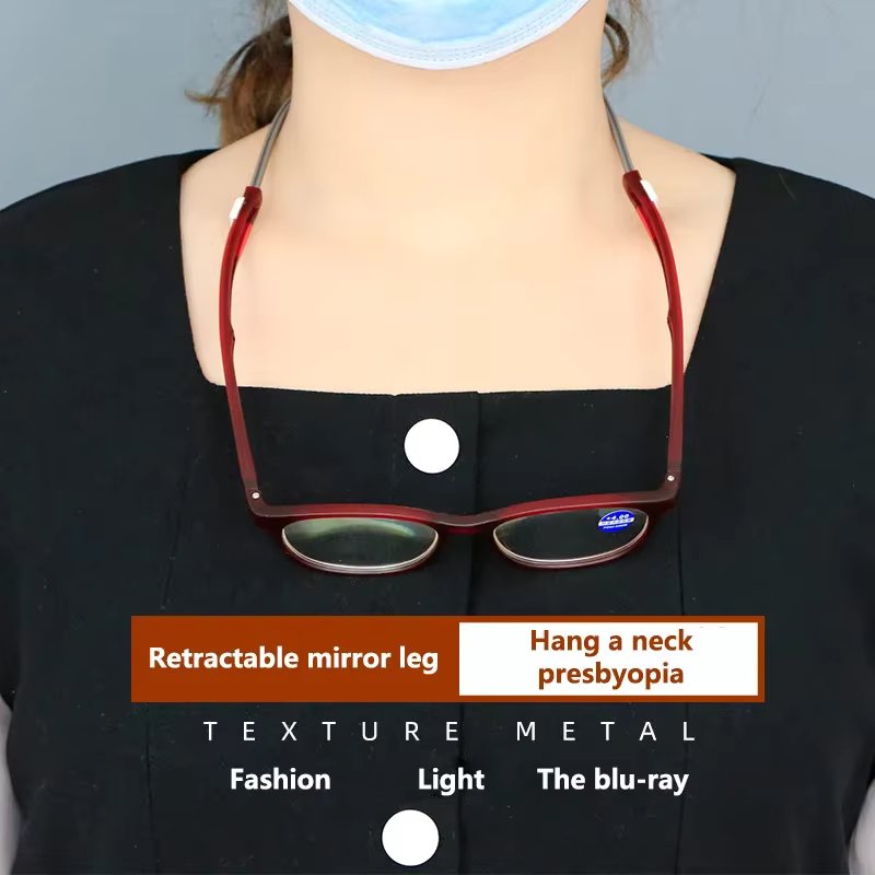 2024 New High-Grade TR Magnetic Absorption Hanging Neck Reading Glasses For Men And Women Portable Magnet Reading Glasses