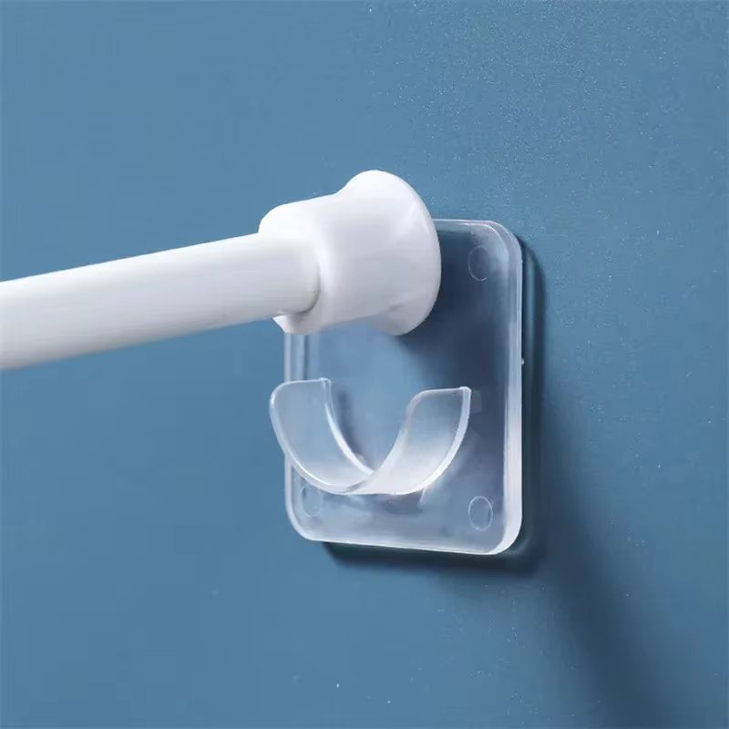 2/6/8Pcs Punch-free Household Telescopic Pole Support Sticker Nail-Free Adjustable Rod Holder Crossbar Wall Hooks Fixing Bracket