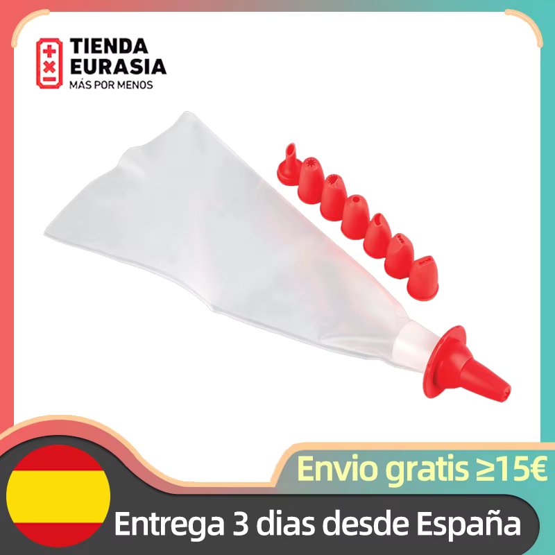 Fabric sleeve nozzle set for repost 8 pieces pastry nozzles 25cm reusable professional pastry sleeve for repost silicone and pastry accessories