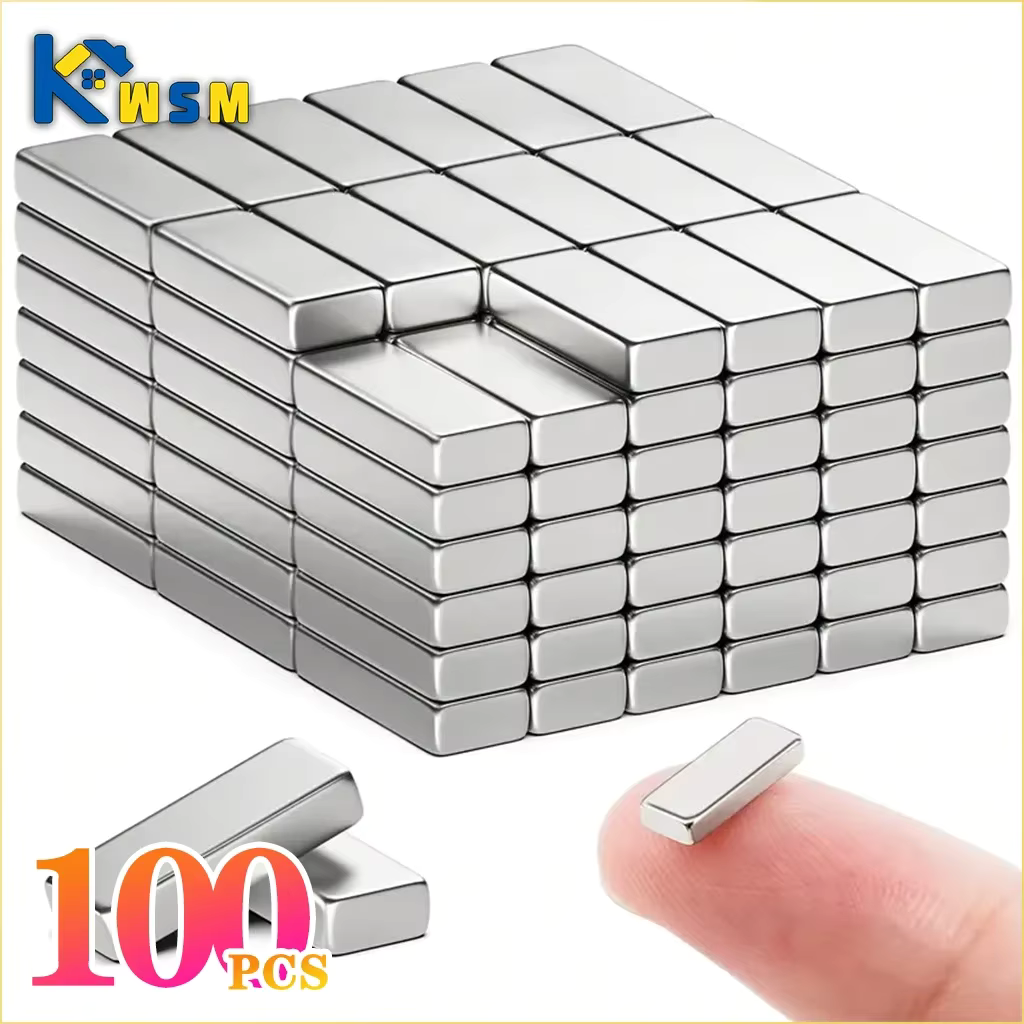 100PCS Super Strong Rectangular Neodymium Magnets Square Magnet Fridge Stickers Multi-purpose DIY Craft and Organisation Magnet