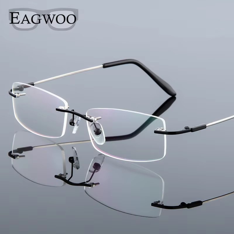 Flexible Memory Titanium Rimless Optical Frame Prescription Spectacle Frameless Glasses Light Soft