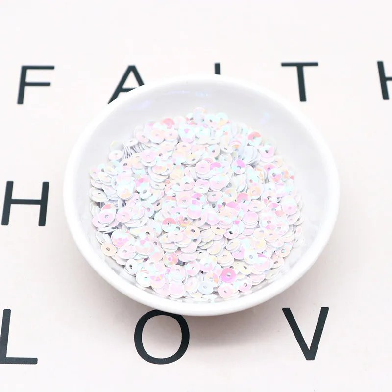 4mm 5mm Laser Sequin 3D Hologram PVC Round Cup Sequin Sequin Sewing Wedding Craft Fancy Dress Party Scrapbook Accessories 20g