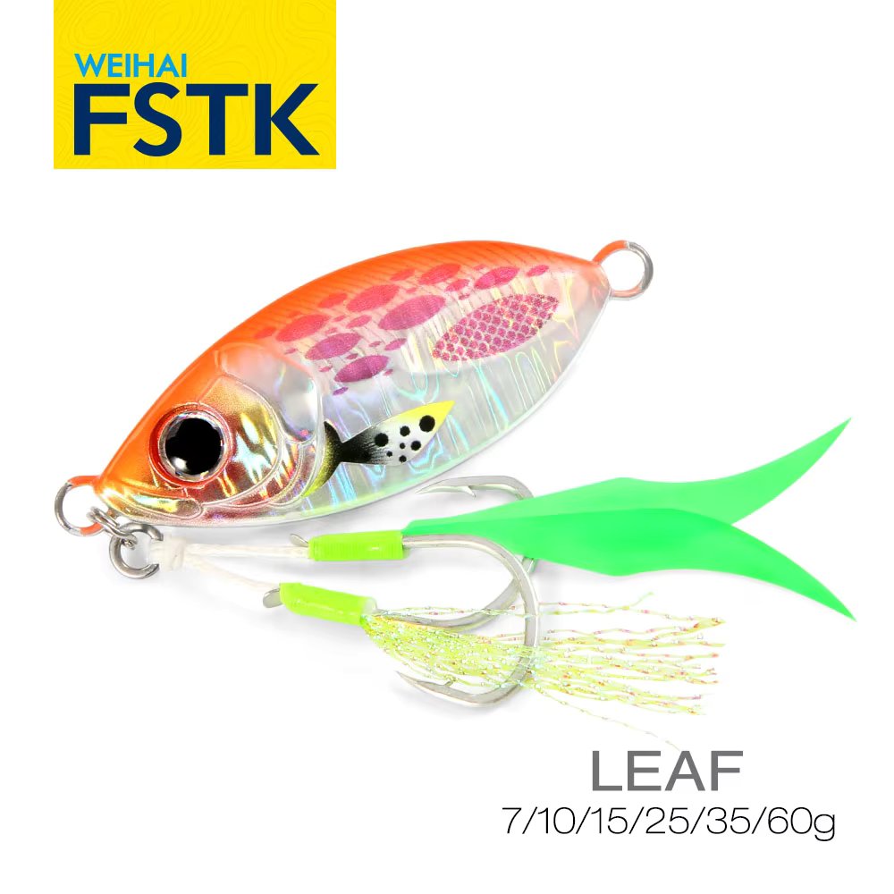 FSTK Metal Jig Fishing Lures Slow Jigging Lure 15g25g35g60g Shore Cast Jigging Saltwater Spoon Pike Bass Trout Artificial Baits