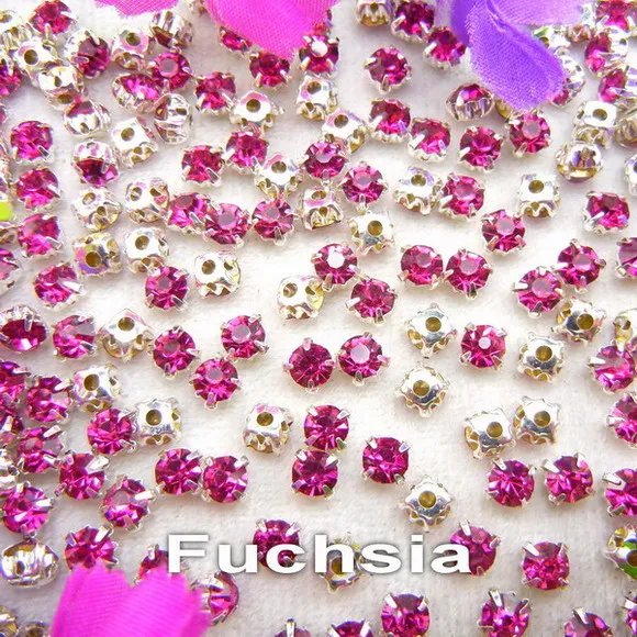 Colorful glass crystal Silver claw setting 3mm 4mm  5mm 6mm 7mm 8mm nice colors Sew on rhinestone beads bags wedding dress diy