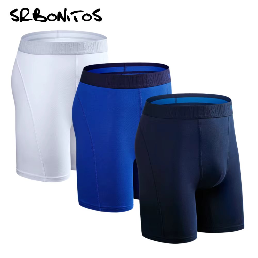 3pcs Long Boxers For Man Underware New Mens Underpants Cotton Men's Panties Family Sexy Male Shorts