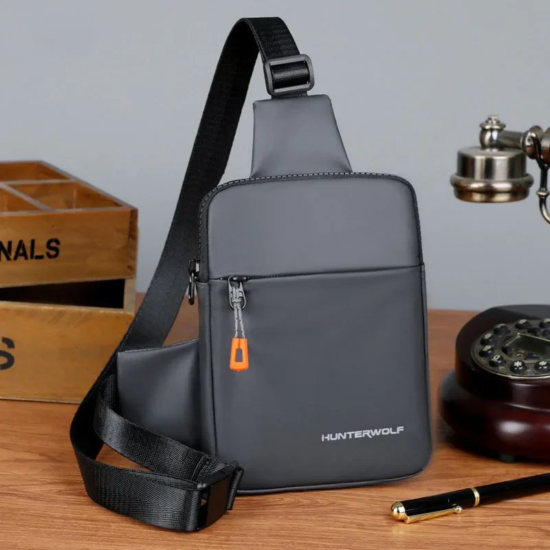 Trendy Men's Shoulder Chest Bag Oxford Cloth Crossbody Single Shoulder Bag Casual Diagonal Day Tide Small Square Bag for Men