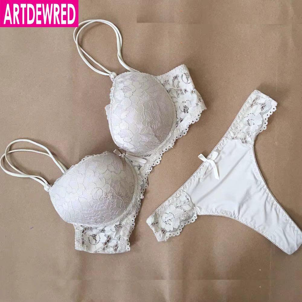 ARTDEWRED Brand Temptation Lace Brief Women Bra Set Intimate Plus Size ABC Push Up Bra Brief Sets Sexy Underwear Panty Set