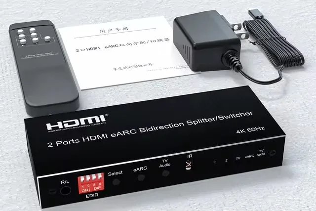 2 4 Port Bi direction HDMI eARC Audio Extractor Switch 4K 60Hz HDMI Toslink SPDIF COAXIAL 5.1CH HDMI Audio Switcher Splitter