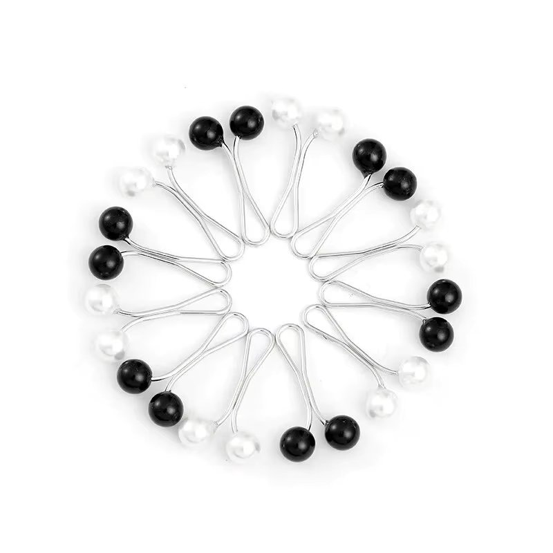 12pcs/lot Anti Slip Brooch Headscarf Shawl Scarf Lady Muslim Fixed Pins Scarf Hijab Clips Pearl Stylish Brooch for Women Jewelry