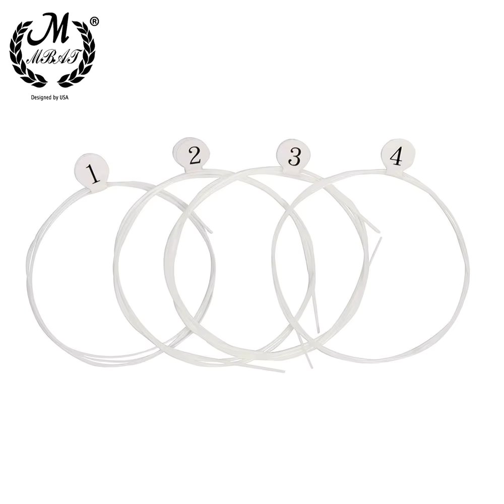 M MBAT Ukulele Strings 4Pcs/Set Nylon Soprano Hawaiian Guitar String Musical Instrument Replacement Part Stringed Accessories