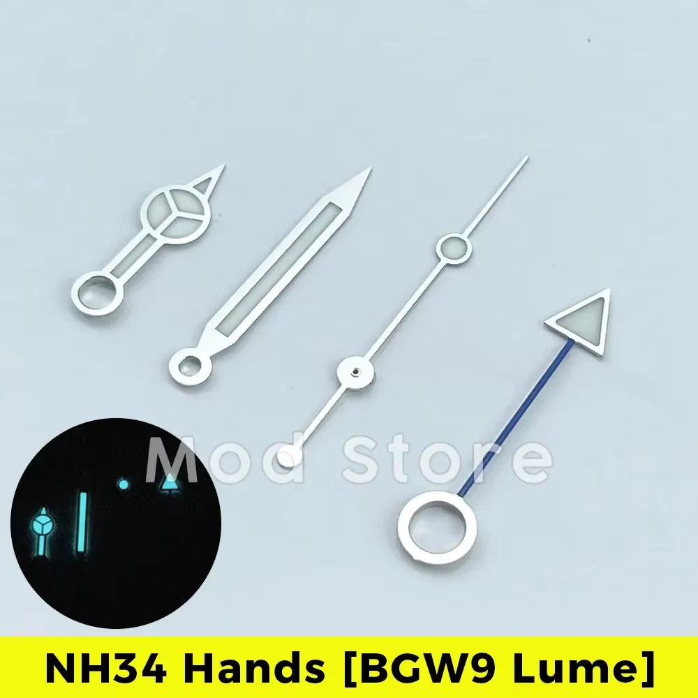 NH34 GMT Watch Hands Set Mod for NH34A Movement SKX SSK Mod BGW9 Lume 4-hand Explorer II 24 Hour Hand Orange Blue Red Green