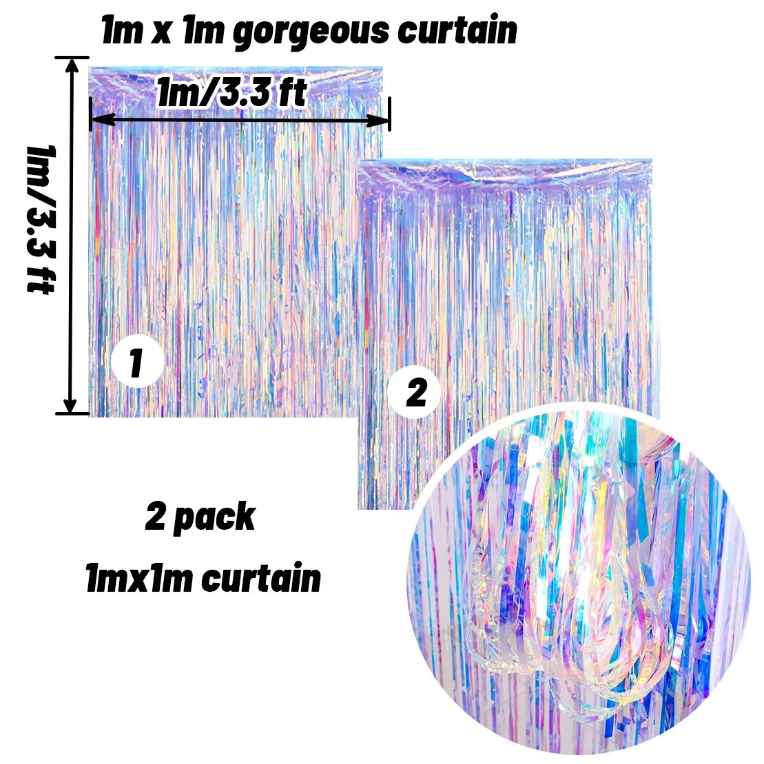 2 pack 1m curtain