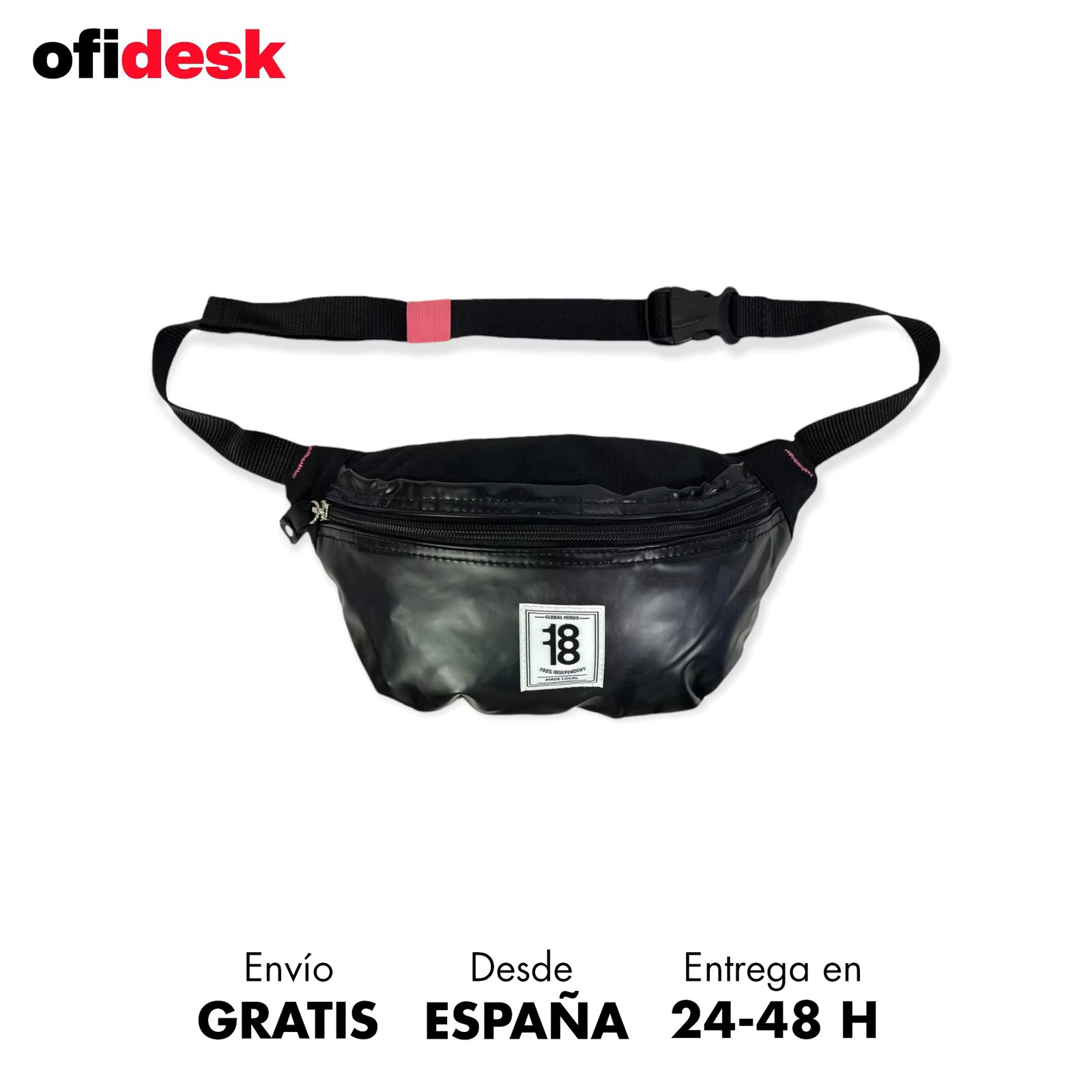 Casual style Waist Bag, for men and women, with vinyl front, large fanny pack with adjustable and reinforced straps, summer collection 2022