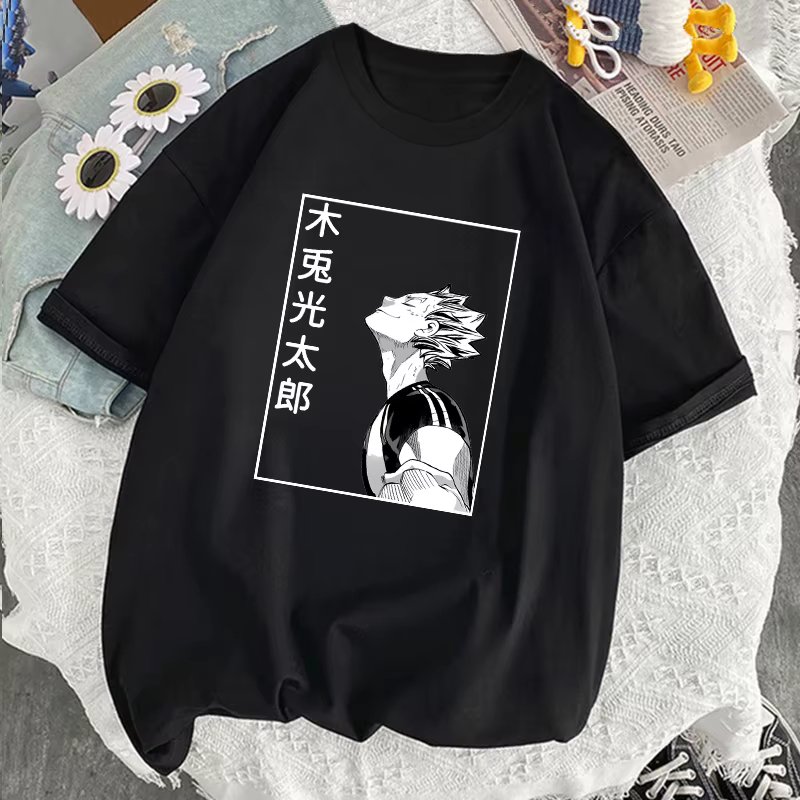 Haikyuu Kotaru Bokuto Anime Breathable T-shirt O Neck Hip Hop Short Sleeve T shirts Summer New Soft Women Graphic T shirts