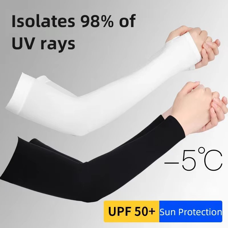 Ice Silk Arm Sleeves Riding Sports Sunscreen Arm Cuff Sleeve Fishnet Fingerless Long Gloves Black Punk Rock Mesh Glove