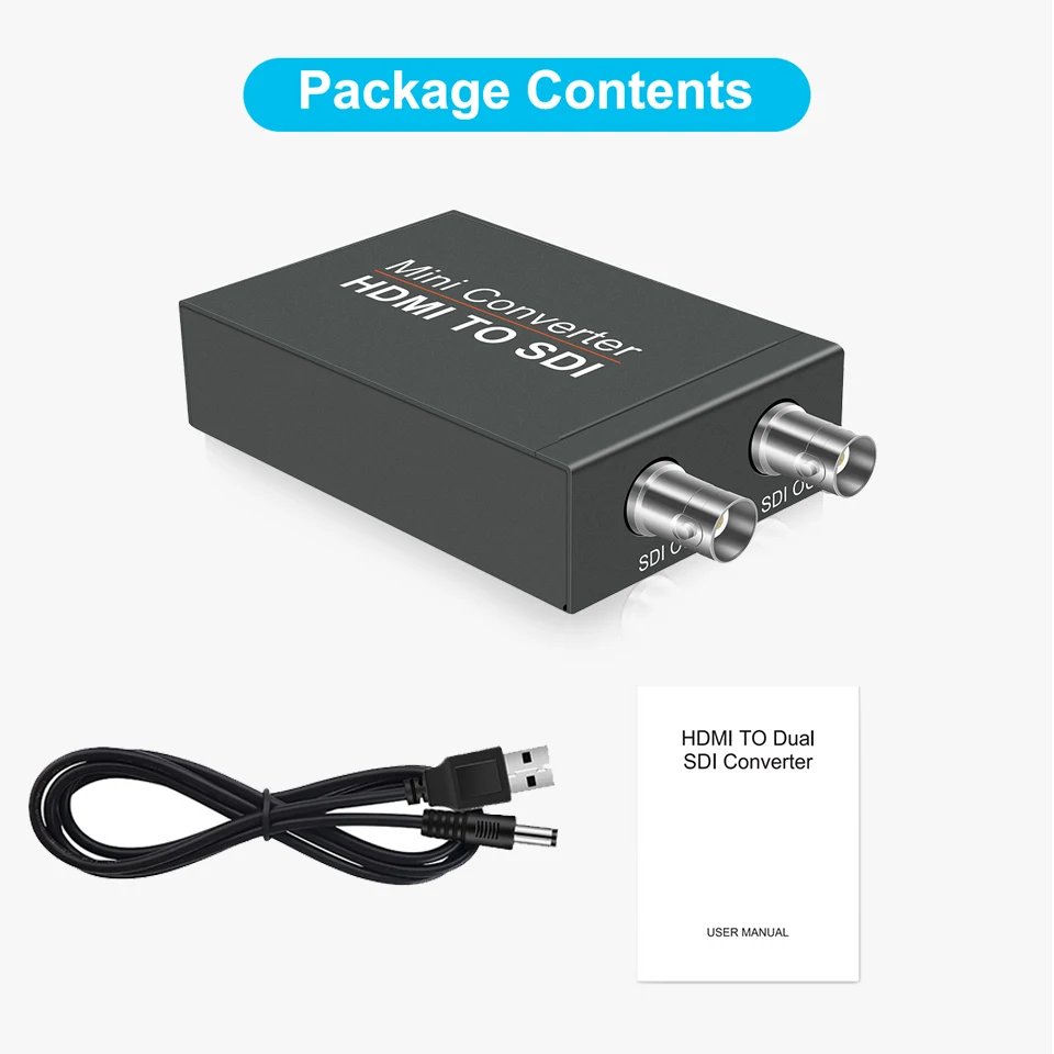 1080P HDMI to SDI Converter 3G-SDI/HD-SDI Adapter with fast signal transmission for various Displays and Cameras