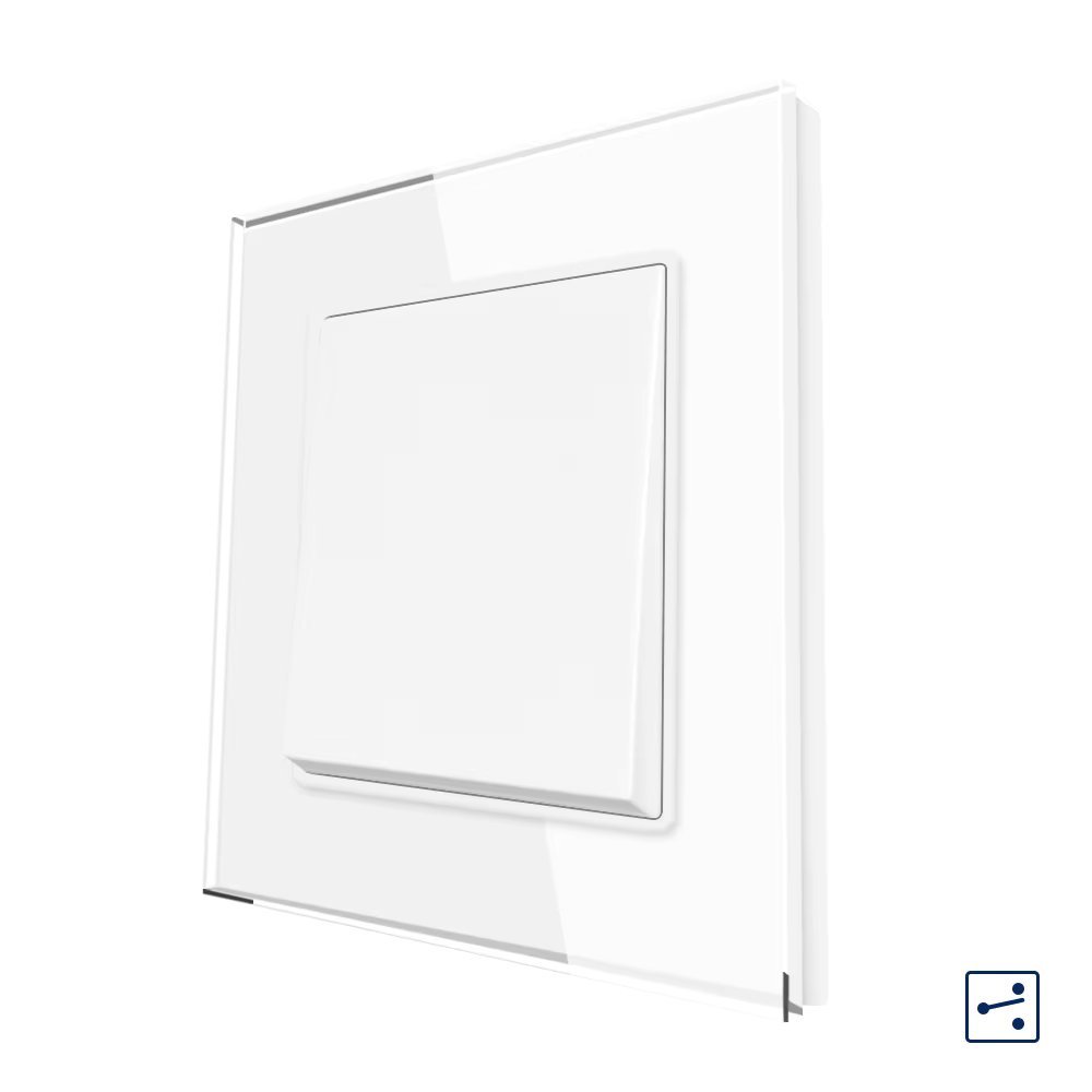 SRAN 1/2Gang Wall Switches 2Way Mechanical Light Switch On Off For Stairs Halls Glass Wall Rocker Switch EU Standard 2Pack