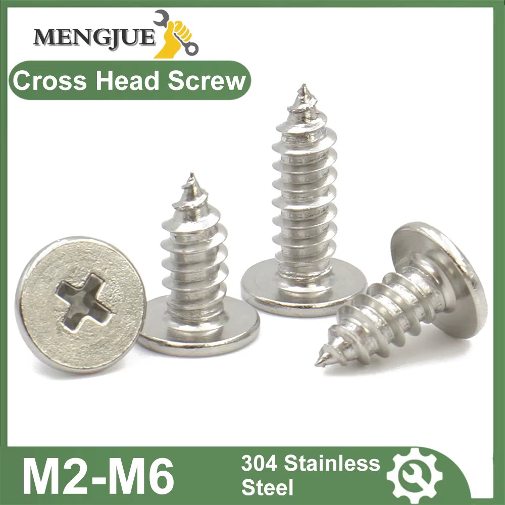 10-50pcs 304 Stainless Steel M2 M2.6 M3 M3.5 M4 M5 M6 Cross Phillips Super Ultra Thin Flat Wafer CM Head Self-tapping Wood Screw