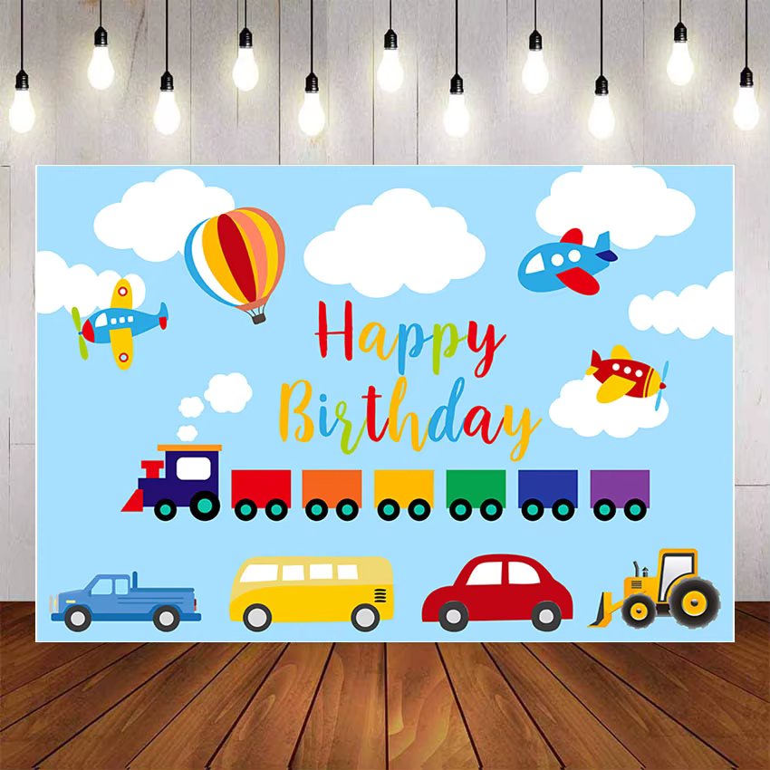 Mehofond Photography Background Transportation Theme Boy Cars Birthday Party Photophone Backdrop Photo Studio