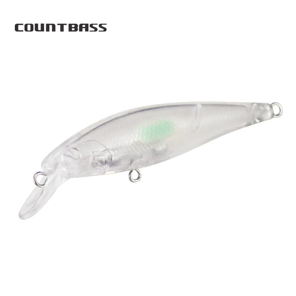 Countbass 10Pcs Blank Hard Bait Bodies, 67mm/2.6" 5.1g/0.2oz Slow Sinking Wobblers Glass Balls Rattles, Unpainted Fishing Lures