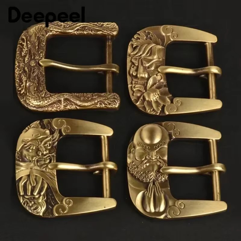 Deepeel 40mm Pure Copper Belt Buckles Head Solid Brass Pin Buckle for 38-39mm Belts Men Leather Craft Metal Jeans Accessories
