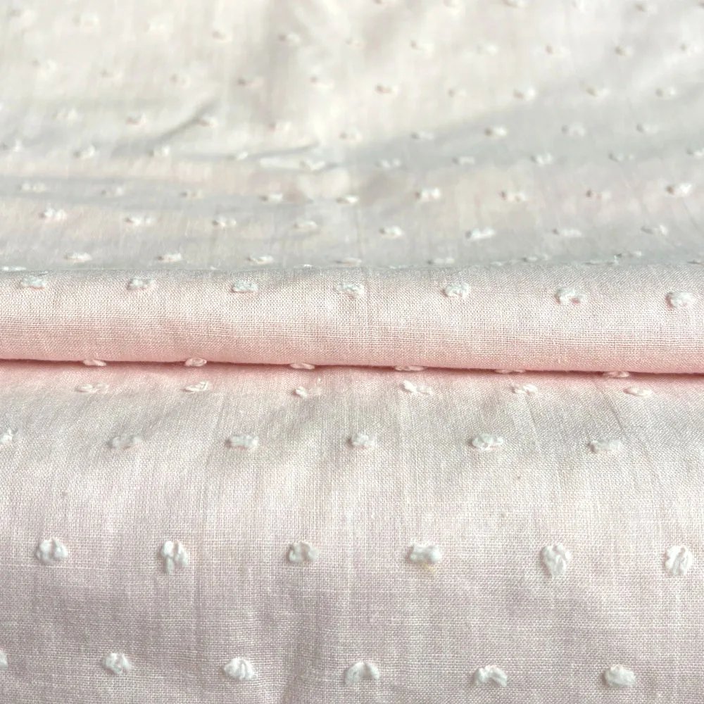 Solid Color Jacquard Dotted Swiss Cotton Fabric Woven For Sewing Woman Spring Summer Shirt Dress Scarf Cloth DIY Handmade Crafts