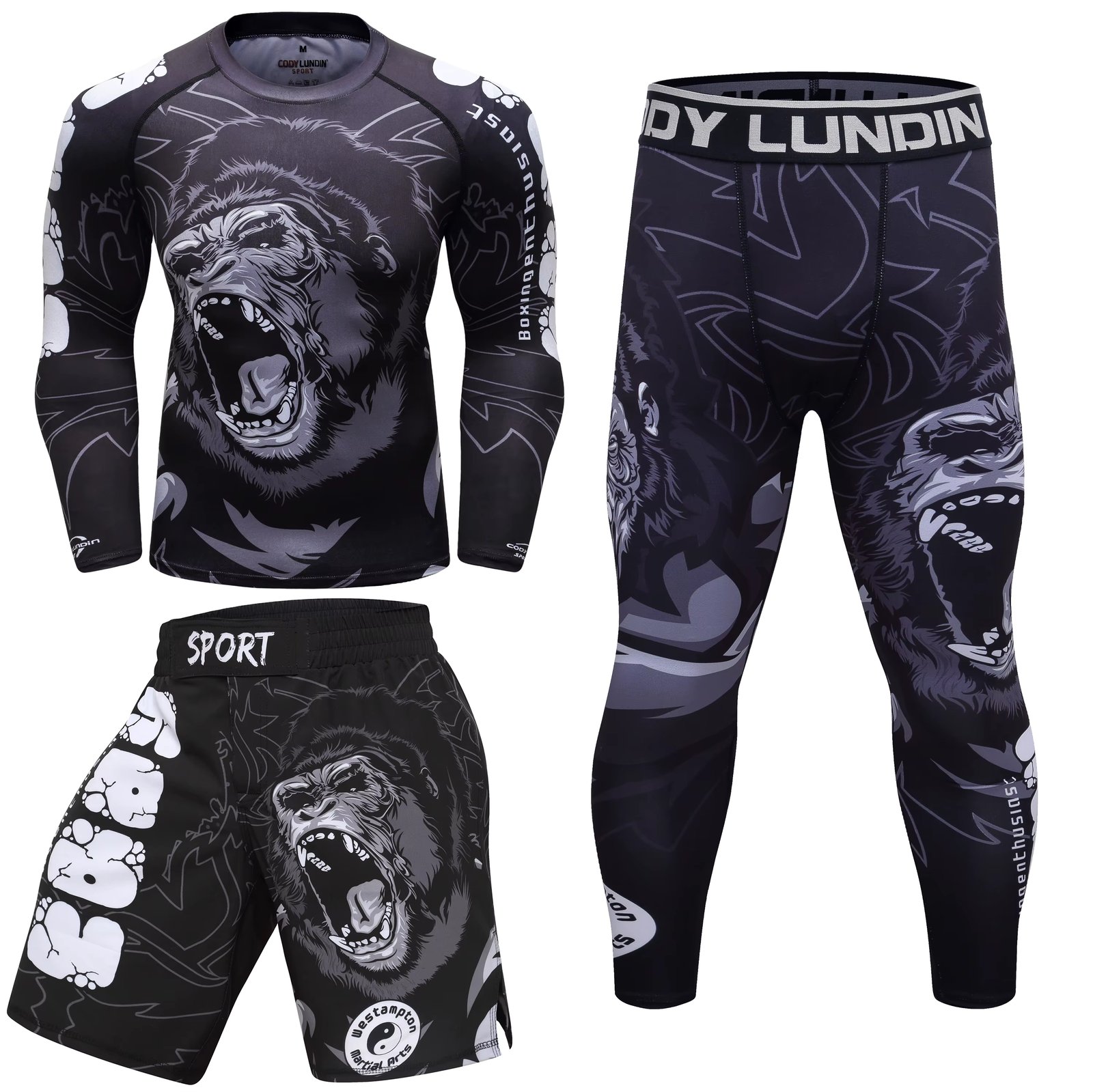 Cody Men Sportswear With Print Gorilla Men MMA Jiu jitsu No Gi Rashguard Bjj Fighting wear Athletic Tracksuit Boxing Jersey