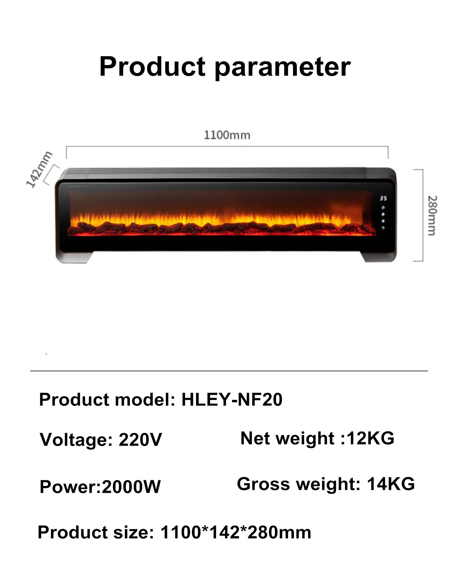 price difference for Water Steam Fireplace 150(L)*20(W)*25(H)cm and 3 sides view fire electric fireplace110(L)*14.2(W)*20.8(H)cm