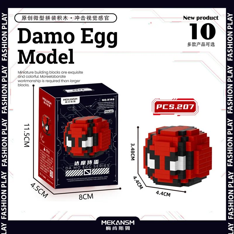 Spider-man Venom Damo Egg Building Block cartoon Q version of tiny particles puzzle assembled children's toys wholesale Iron Man