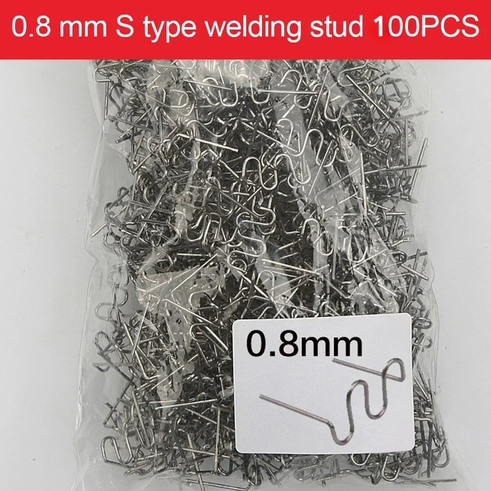 300PCS Welding Plastic Welding Nails 0.6/0.8mm Welding Bumper Hot Nail Tool Car Repair Kit Equipment for Car Workshop Welder Gun
