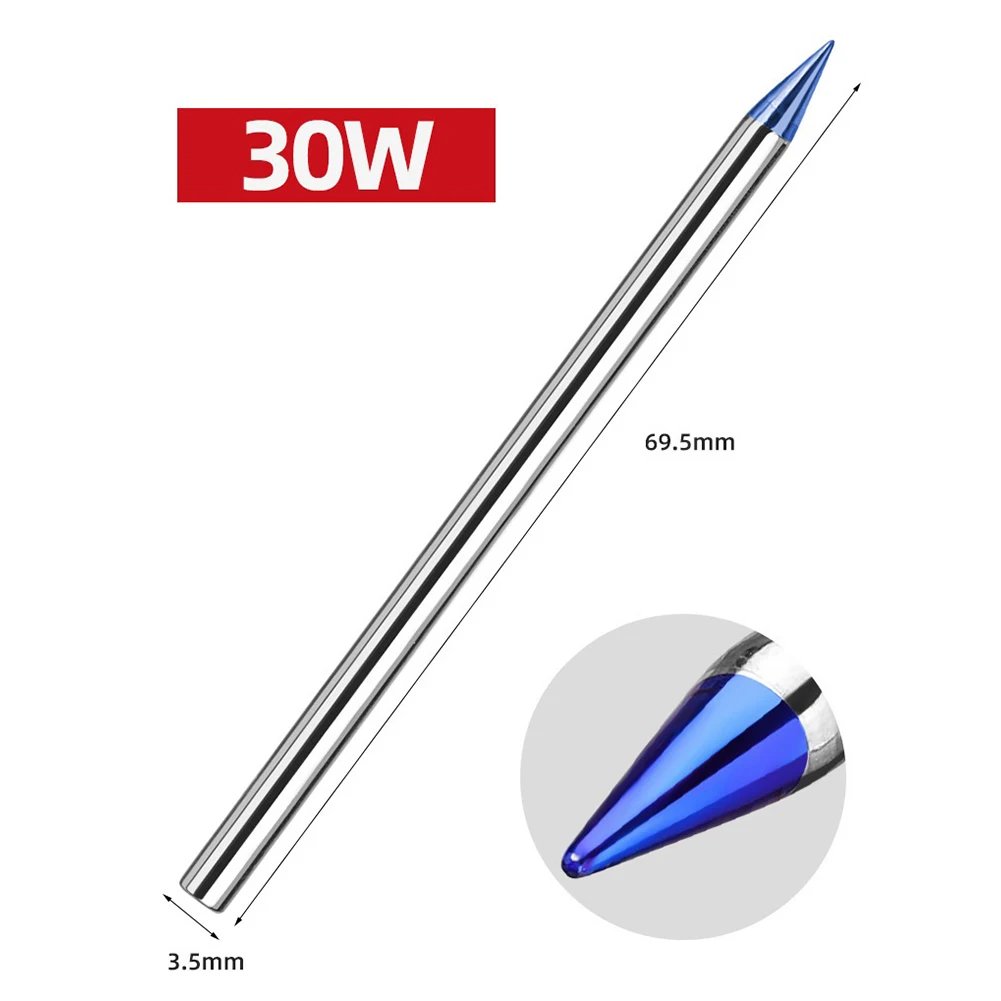 1PCS 30-150W Blue Pointed Welding Tips External Heat Soldering Iron Lead-Free Solder Pure Copper Electric Soldering Iron Tip