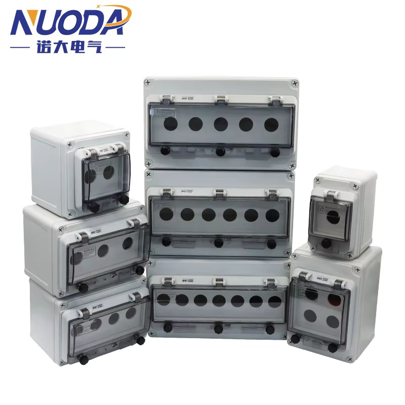 Emergency Stop Control Box Outdoor Button Switch Box With Protective Cover Waterproof Urgent Stop Button Control Box IP67
