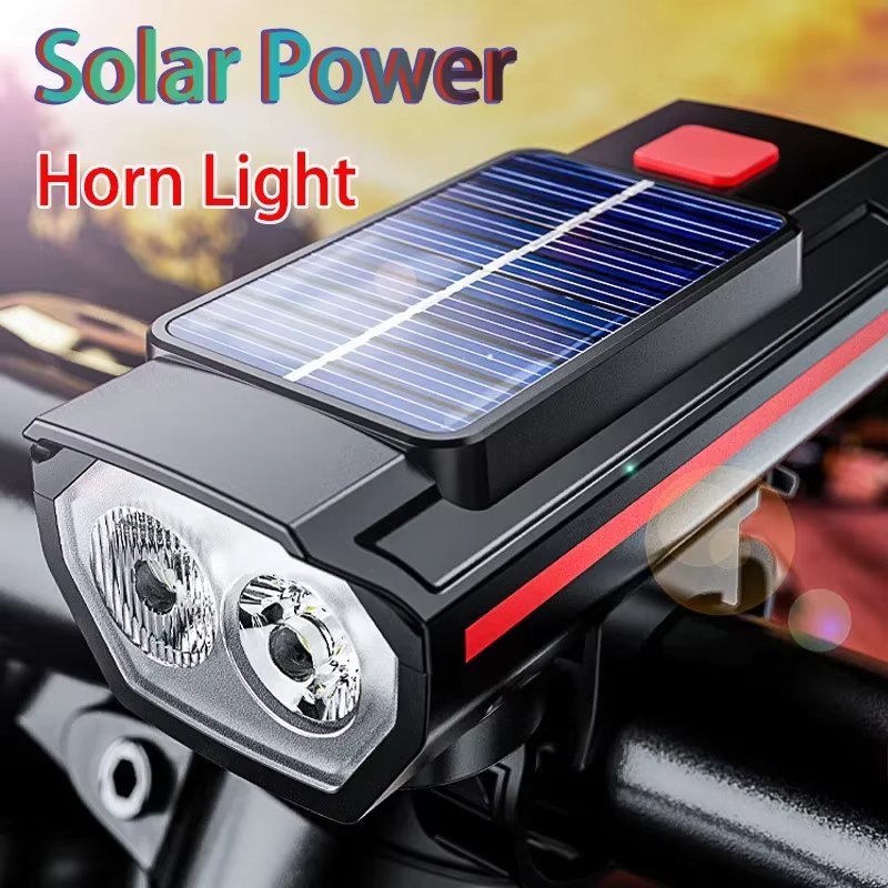 Bicycle Front Light USB Rechargeable with 120dB Horn Highlight Mtb Road Bike Headlight Night Riding Warning Lamp Cycling Light