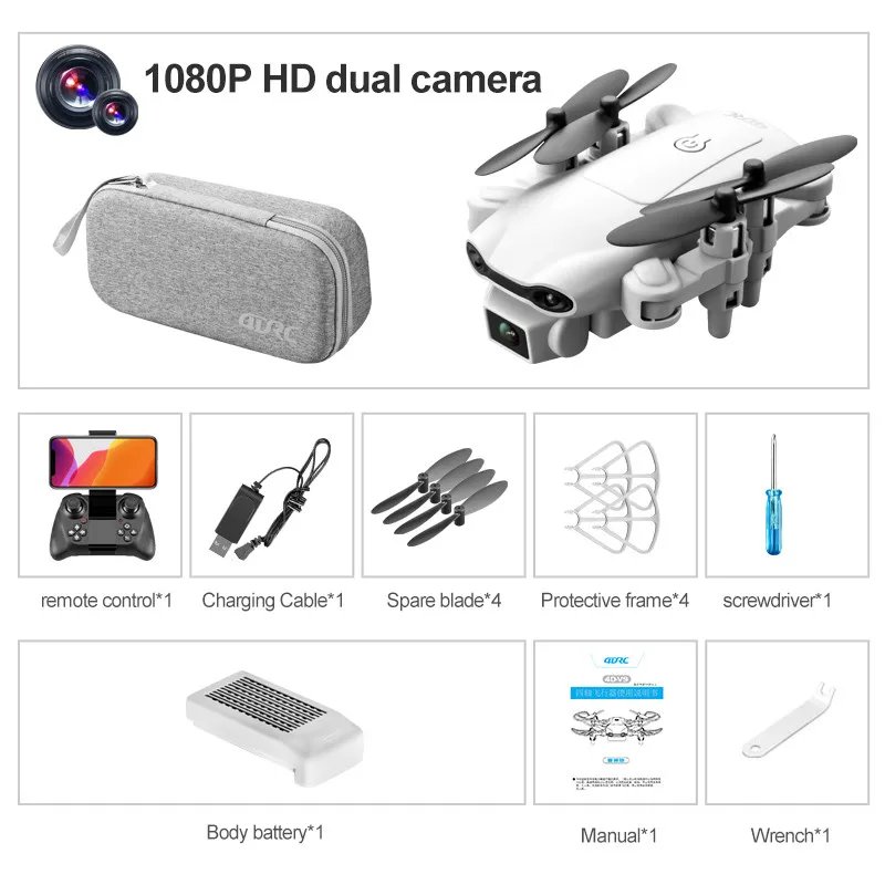 4DRC V9 Mini Drone with 4K 1080P HD Camera WiFi FPV RC Drones Air Pressure Altitude Hold Foldable Quadcopter Dron Gift Toys Gray