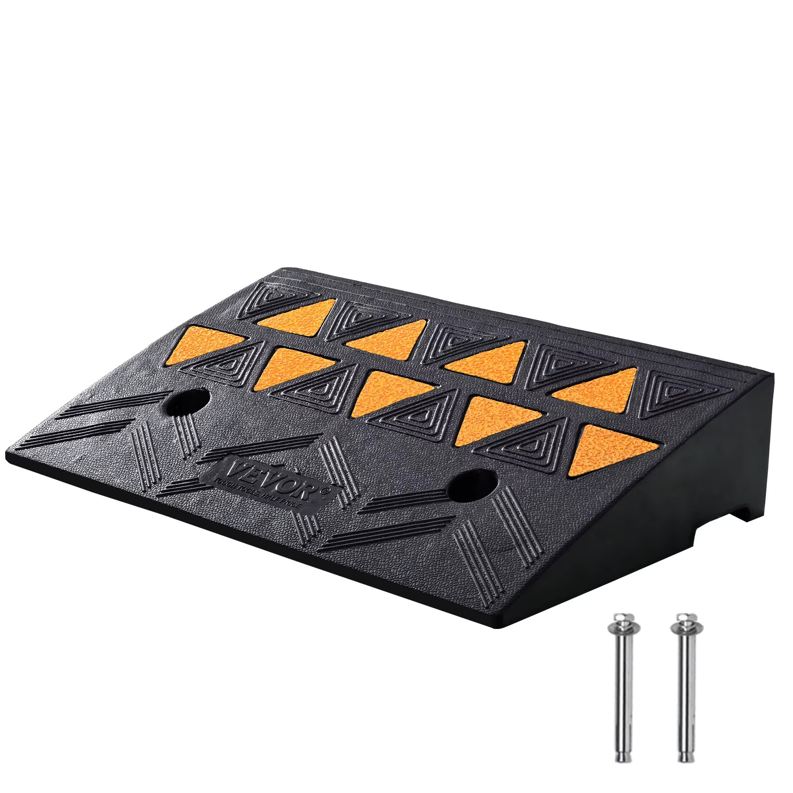 VEVOR 3.7/4.25/6" Rise Height Sidewalk Curb Ramp, 15T Heavy Duty Rubber Ramp for Forklifts, Trucks, Buses, Cars, Wheelchairs