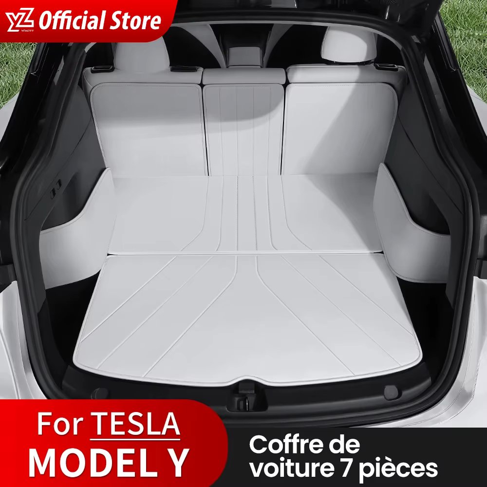 YZ For Tesla Model Y Leather Trunk Mats Fully Surrounded Waterproof Non-Slip Liner Custom Floor mat for Tesla Model Y 2017-2024