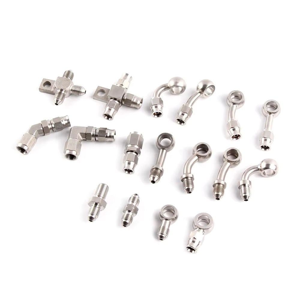 AN3 Motorcycle Motor Bike Hydraulic Brake Oil Hose Line Banjo Fitting m10x1 stainless Steel 10mm New