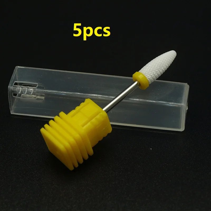 5pcs/Set Ceramic Milling Cutter Nail Drill Bit Electric Manicure Drills Pedicure Mill Bits Machine Files Nail Art Equipment