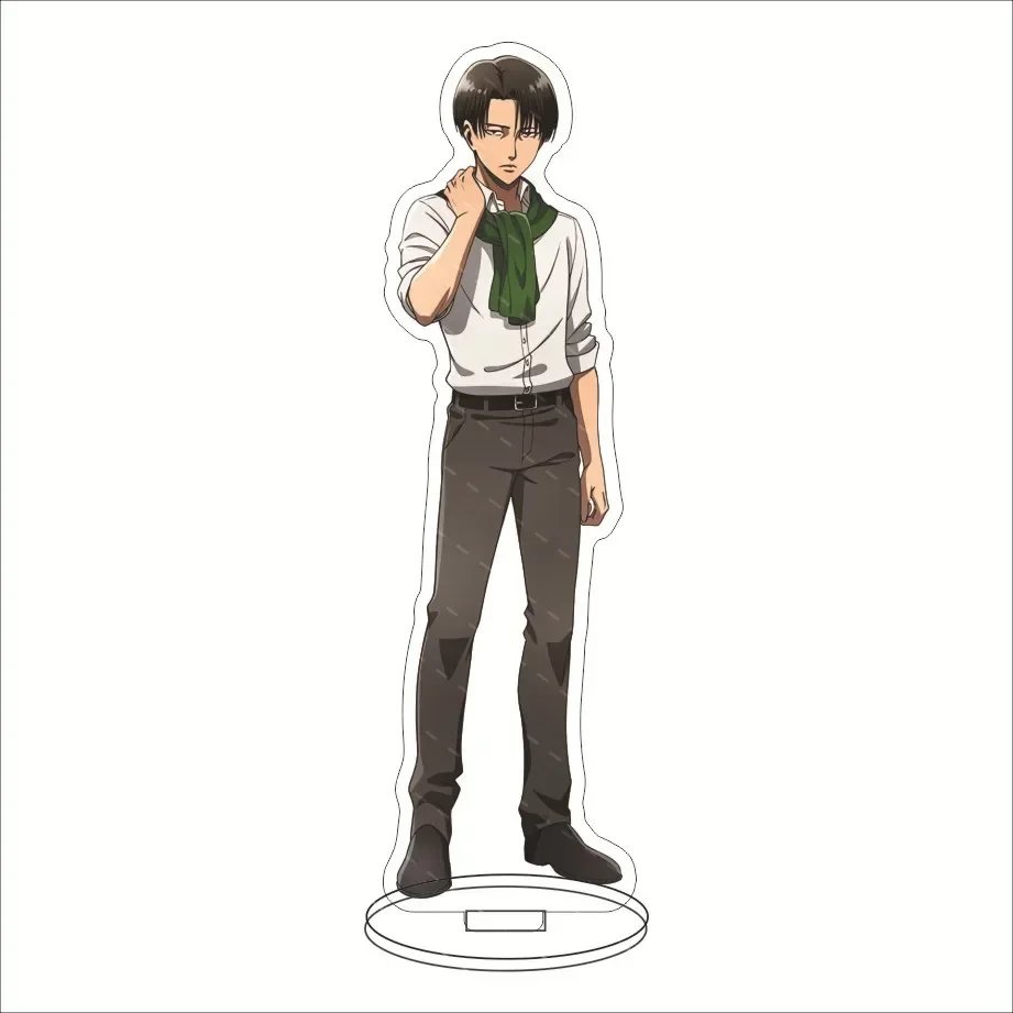 Anime Acrylic Assault Stand Models Levi Mikasa Eren Anime Figures Shingeki No Kyojin Desk Decor Collection Friend Fan Gifts Toys