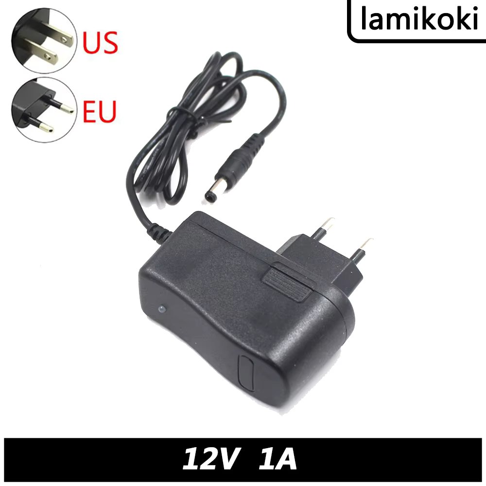 100-240V 50/60Hz AC DC Adapter 12V 1A Power Adapter Charging Plug Cable